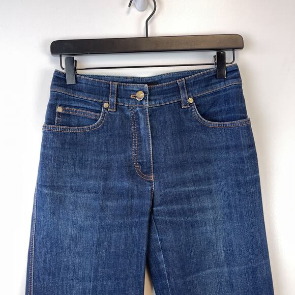 Escada Womens 32 (27 US) Straight Leg Low Rise 31” Stretch Jeans - Picture 2 of 11